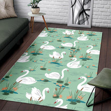 Load image into Gallery viewer, White swan lake pattern Area Rug
