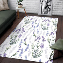Load image into Gallery viewer, Hand painting Watercolor Lavender Area Rug
