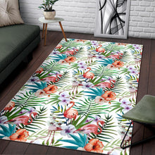 Load image into Gallery viewer, Flamingo Flower Leaves Pattern Area Rug
