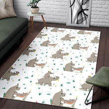 Load image into Gallery viewer, Cute Rhino pattern background Area Rug
