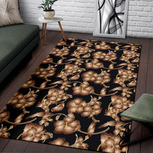 Load image into Gallery viewer, Brown Hibiscus Pattern Print Design HB06 Area Rugs
