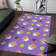 Load image into Gallery viewer, Pomeranian in Cup Pattern Area Rug
