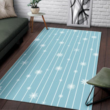 Load image into Gallery viewer, Snowflake pattern blue stripe background Area Rug
