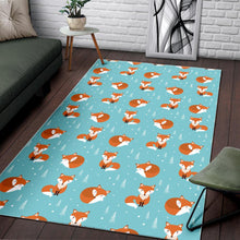 Load image into Gallery viewer, Fox pattern blue b ackground Area Rug
