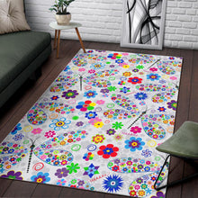 Load image into Gallery viewer, Dragonfly Color Flower Pattern Area Rug
