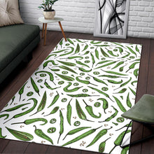 Load image into Gallery viewer, Hand drawn sketch style green Chili peppers pattern Area Rug
