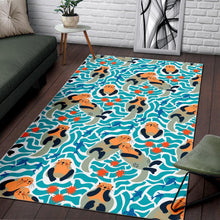 Load image into Gallery viewer, Cute sea otters fishe sea urchin pattern Area Rug
