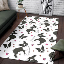 Load image into Gallery viewer, Boston terrier dog hearts vector pattern Area Rug
