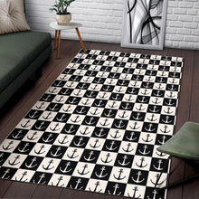 Load image into Gallery viewer, Anchor Black and White Patter Area Rug
