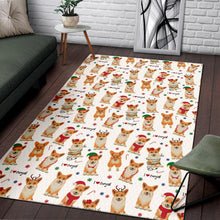 Load image into Gallery viewer, Christmas Corgi Pattern Background Area Rug
