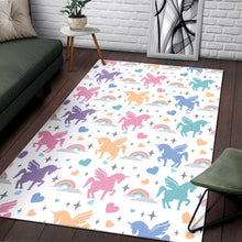 Load image into Gallery viewer, colorful unicorn rainbow heart pattern Area Rug
