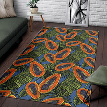Load image into Gallery viewer, Colorful papaya tropical leaves Area Rug
