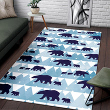 Load image into Gallery viewer, polar bear winter snow pattern Area Rug
