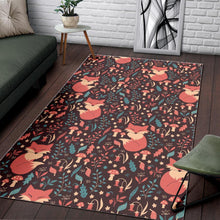 Load image into Gallery viewer, fox leaves mushroom pattern Area Rug
