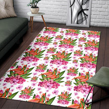 Load image into Gallery viewer, Flamingo Pink Hibiscus Pattern Area Rug
