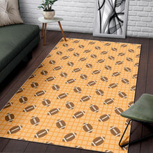Load image into Gallery viewer, American Football Ball Pattern Yellow Background Area Rug
