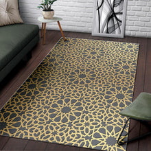 Load image into Gallery viewer, arabic star gold pattern Area Rug
