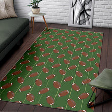 Load image into Gallery viewer, American Football Ball Pattern Green Background Area Rug
