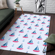 Load image into Gallery viewer, Sailboat anchor pattern Area Rug
