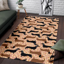 Load image into Gallery viewer, Dachshund floral background Area Rug
