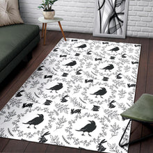Load image into Gallery viewer, Crows floral wreath rabbit pattern Area Rug
