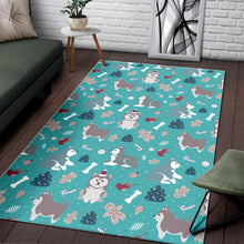 Load image into Gallery viewer, Christmas cute siberian husky puppie pattern Area Rug
