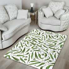 Load image into Gallery viewer, Hand drawn sketch style green Chili peppers pattern Area Rug
