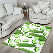 Load image into Gallery viewer, cucumber whole slices pattern Area Rug

