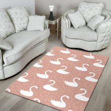 Load image into Gallery viewer, Swan flower light pink background Area Rug
