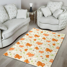 Load image into Gallery viewer, Cute brown pomeranian paw leave bone pattern Area Rug
