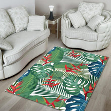 Load image into Gallery viewer, heliconia palm and monstera  leaves pattern Area Rug
