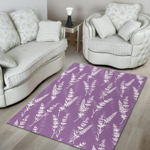 Load image into Gallery viewer, Lavender flowers purple pattern Area Rug
