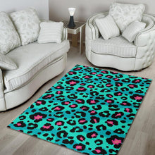 Load image into Gallery viewer, Green leopard skin print pattern Area Rug
