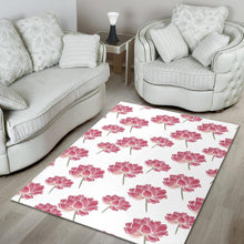 Load image into Gallery viewer, Pink lotus waterlily pattern Area Rug
