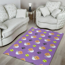 Load image into Gallery viewer, Pomeranian in Cup Pattern Area Rug
