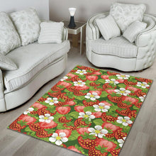 Load image into Gallery viewer, Strawberry Leaves Flower Pattern Area Rug
