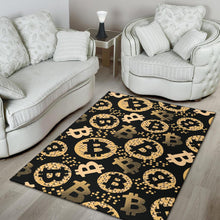 Load image into Gallery viewer, Bitcoin Pattern Print Design DO06 Area Rugs
