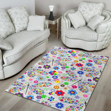 Load image into Gallery viewer, Dragonfly Color Flower Pattern Area Rug
