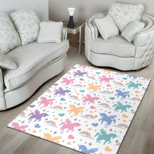 Load image into Gallery viewer, colorful unicorn rainbow heart pattern Area Rug
