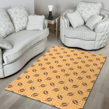 Load image into Gallery viewer, American Football Ball Pattern Yellow Background Area Rug
