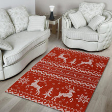 Load image into Gallery viewer, Deer Sweater Printed Red Pattern Area Rug
