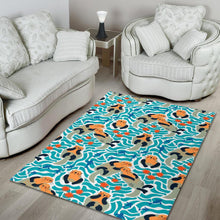 Load image into Gallery viewer, Cute sea otters fishe sea urchin pattern Area Rug
