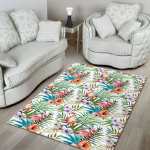Load image into Gallery viewer, Flamingo Flower Leaves Pattern Area Rug
