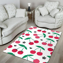 Load image into Gallery viewer, cherry pattern white background Area Rug
