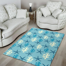 Load image into Gallery viewer, Blue starfish coral reef pattern Area Rug
