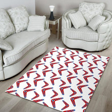 Load image into Gallery viewer, Boomerang Aboriginal Pattern White Background Area Rug
