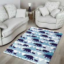 Load image into Gallery viewer, polar bear winter snow pattern Area Rug
