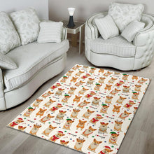 Load image into Gallery viewer, Christmas Corgi Pattern Background Area Rug
