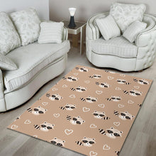 Load image into Gallery viewer, Cute raccoon heart pattern Area Rug
