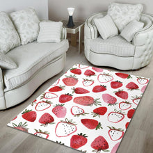 Load image into Gallery viewer, watercolor hand drawn beautiful strawberry pattern Area Rug
